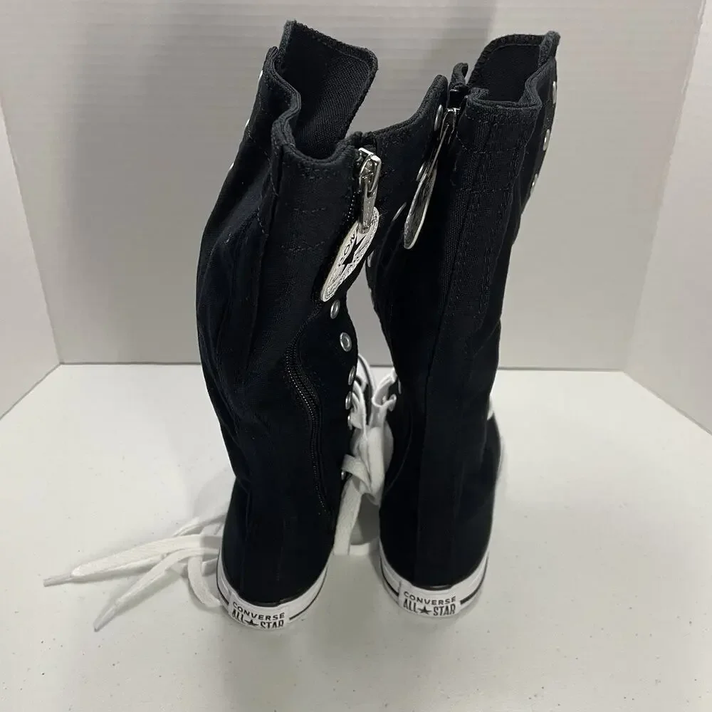 Converse Kids Size 1 Shoes NEW Knee High Chuck Taylor All Star XHi Black Zip Up
